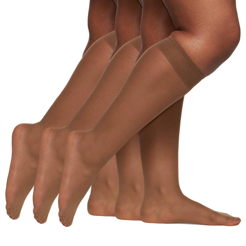 Berkshire Plus Size All Day Sheer Knee Highs - Sandalfoot - 3 Pack - 6729