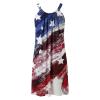 Summer Beach Dresses for Women Casual American Flag Patriotic Dress Sleeveless Vintage Graphic Vacation Party Sundresses A-Blue view 3