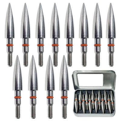 Archery Target Points 125 Grains Archery Field Points arrowheads,5/16 Stainless Steel Screw in Archery Field Tips and Broadheads (1 Dozen 12 PCS)