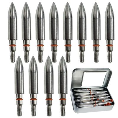 Archery Target Points 200 Grains Archery Field Points arrowheads,5/16 Stainless Steel Screw in Archery Field Tips and Broadheads (1 Dozen 12 PCS)