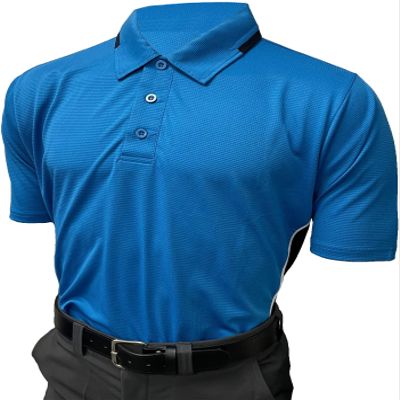 Smitty Men's Collegiate Softball Body Flex Short Sleeve Umpire Shirt (XX-Large, Bright Blue/Midnight Navy)