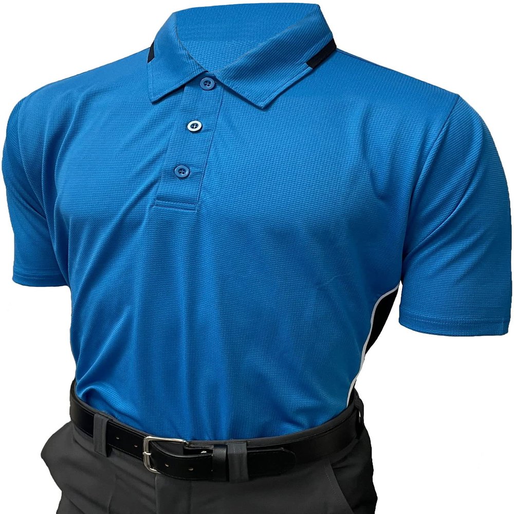 Smitty Men's Collegiate Softball Body Flex Short Sleeve Umpire Shirt (XX-Large, Bright Blue/Midnight Navy)