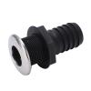 Through Hull Fitting, 1 1/2in Through Hull Drain Straight Black with Stainless Steel Cover Flapper for Boats Yachts Ships view 1