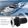 Through Hull Fitting, 1 1/2in Through Hull Drain Straight Black with Stainless Steel Cover Flapper for Boats Yachts Ships view 2