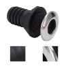 Through Hull Fitting, 1 1/2in Through Hull Drain Straight Black with Stainless Steel Cover Flapper for Boats Yachts Ships view 4