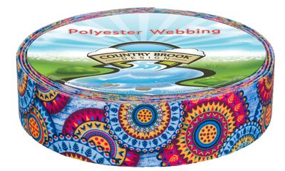 Country Brook Design - Sky Mandala Polyester Webbing (1 1/2 Inch, 10 Yards)