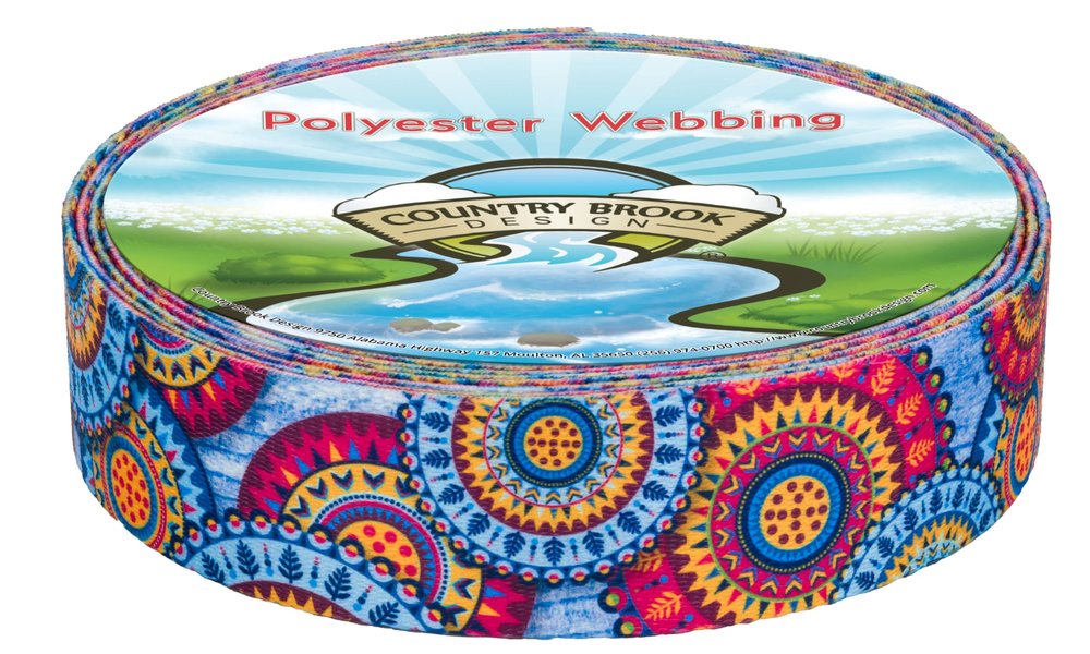 Country Brook Design - Sky Mandala Polyester Webbing (1 1/2 Inch, 10 Yards)