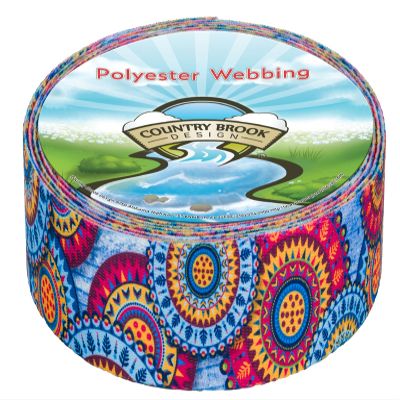 Country Brook Design - Sky Mandala Polyester Webbing (1 1/2 Inch, 20 Yards)