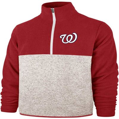 47 MLB Men's Kodiak Color block Quarter-Zip Jacket (X-Large, Washington Nationals Red)