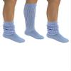 Luxury Divas Light Blue All Cotton 3 Pack Extra Heavy Slouch Socks Made In USA view 2