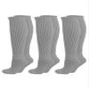 Luxury Divas Light Blue All Cotton 3 Pack Extra Heavy Slouch Socks Made In USA view 4