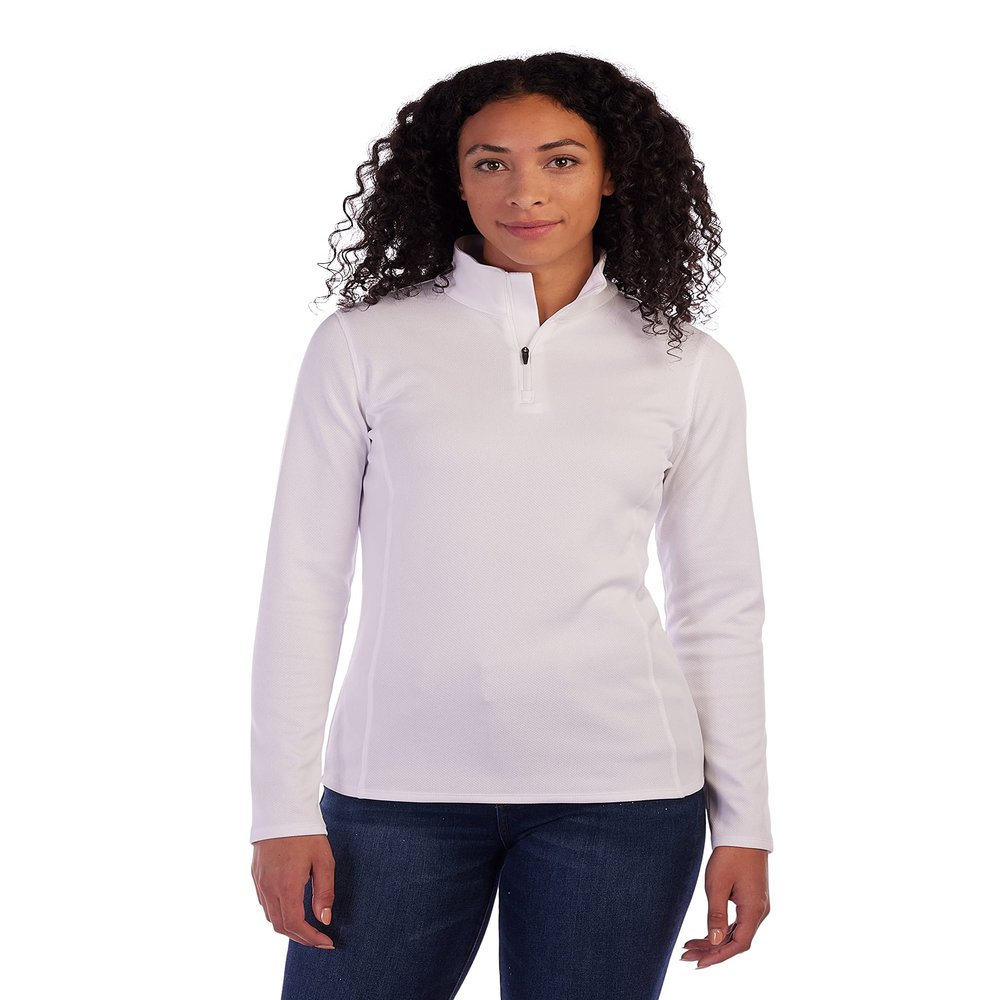 Spyder Women's Baselayer Zip T-Neck, White, Small