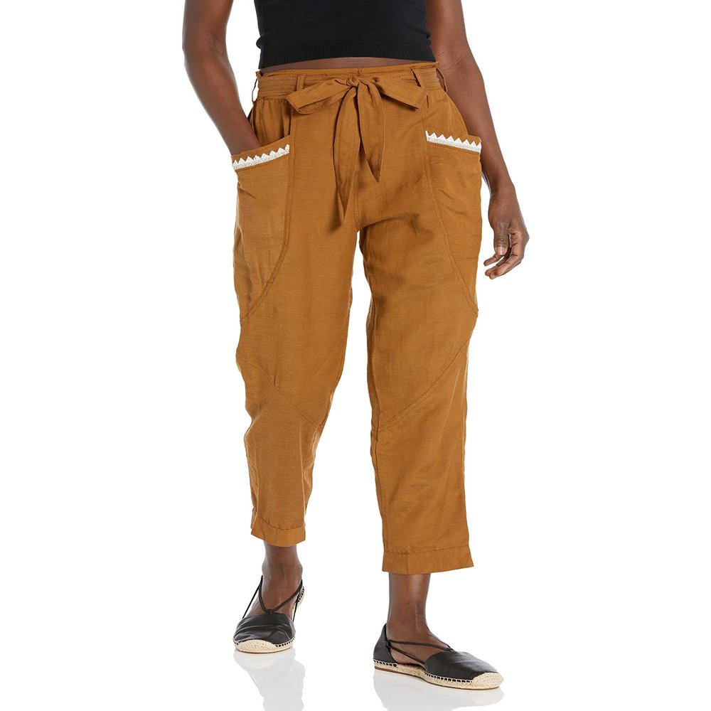 Angie Women's TIE Waist Pant, Wood, Medium
