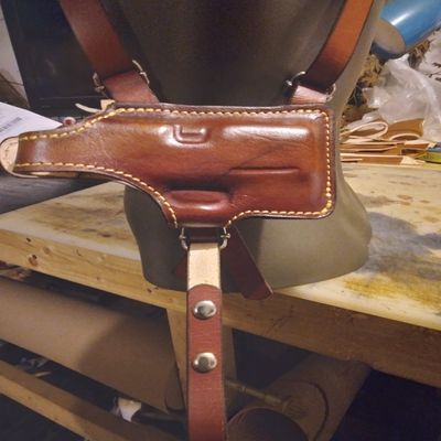 Shoulder Holster for SIG Sauer p365 with Lima Laser with 2 Magazines Brown Leather New