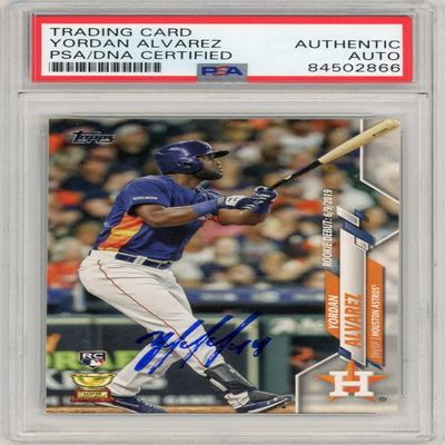 Yordan Alvarez 2020 Topps Update Autographed Rookie Card RC U-300 - PSA/DNA