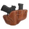 1791 Gunleather G43 Holster, OWB Leather Gun and Mag Holster for Belts. Compatible with Glock 43, Ruger LC9, SR22, Kimber Micro, Hellcat OSP and Others. Classic Brown view 1
