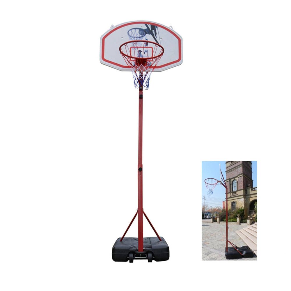 HJTCZHUANYONG Medium Portable Basketball Stand (Rim Height 2.1-2.6m) Maxium Applicable Ball Model 7# Red & Black & White