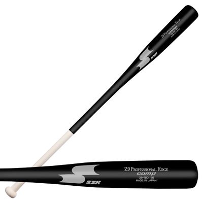 SSK Z9 Professional Edge Comp Coaches Wood Fungo Bat 33" 35" 37" - Baseball & Softball  22+ Colors - 60 Day Warranty (33", Natural/Black/Silver)