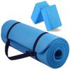 Fitvids All Purpose 1/2-Inch Extra Thick High Density Anti-Tear Exercise Yoga Mat with Carrying Strap and Yoga Blocks, Blue view 1