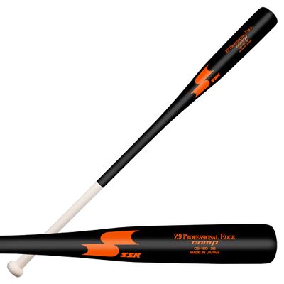 SSK Z9 Professional Edge Comp Coaches Wood Fungo Bat 33" 35" 37" - Baseball & Softball  22+ Colors - 60 Day Warranty (37", Natural/Black/Orange)