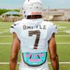 Battle Sports Novelty Football Back Plate  Hard Shell Lower Back Protector with Contoured Foam for High-Impact Protection - Adult, Call Your Mom, Blue Chrome view 3