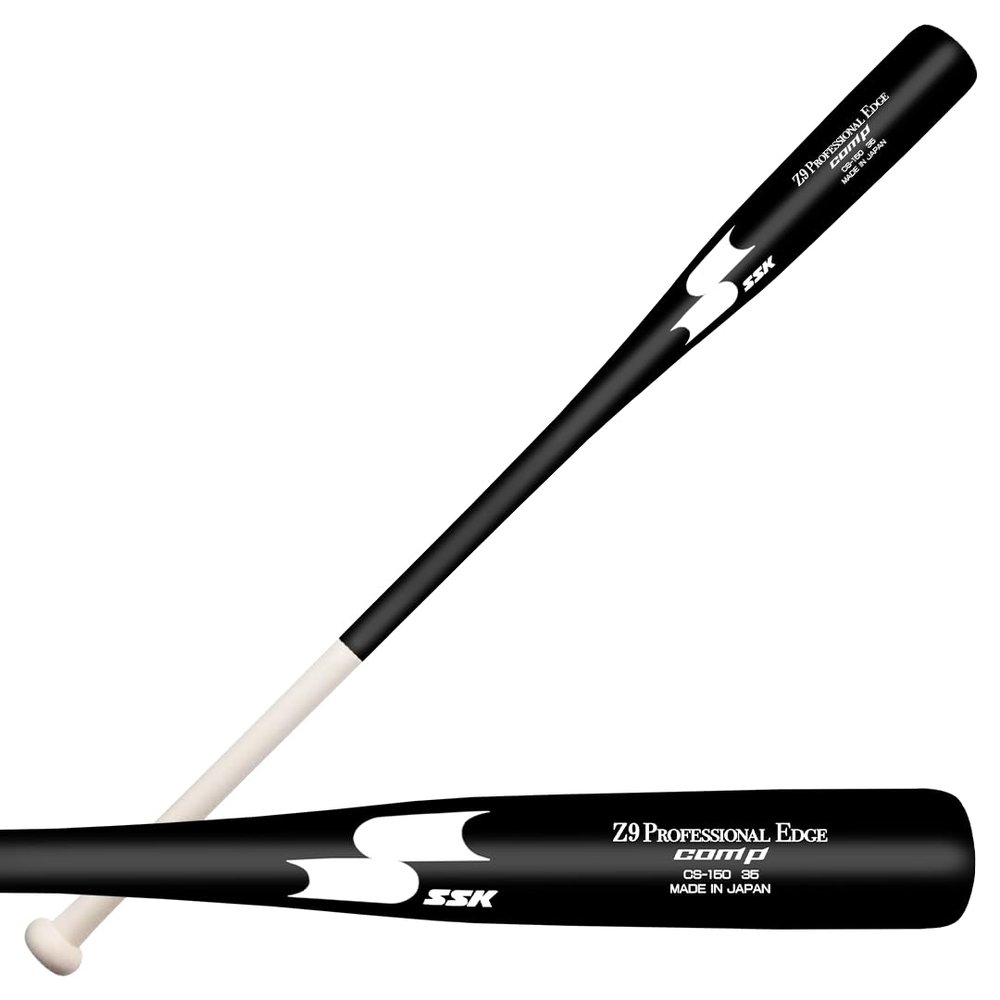 SSK Z9 Professional Edge Comp Coaches Wood Fungo Bat 33" 35" 37" - Baseball & Softball  22+ Colors - 60 Day Warranty (37", Natural/Black/White)