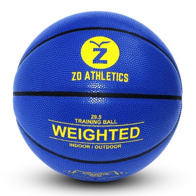 Zo Athletics Weighted Basketball - Workout Included on The 3lb Heavy Basketball for Training and Dribbling Drills - Training Equipment for Teen Boys and Girls (Blue)
