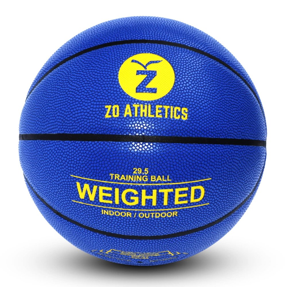 Zo Athletics Weighted Basketball - Workout Included on The 3lb Heavy Basketball for Training and Dribbling Drills - Training Equipment for Teen Boys and Girls (Blue)