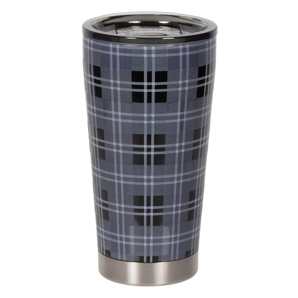 FIFTY/FIFTY 16oz - Black Plaid Tumbler w/Smoke Lid