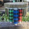 FIFTY/FIFTY 16oz - Black Plaid Tumbler w/Smoke Lid view 4