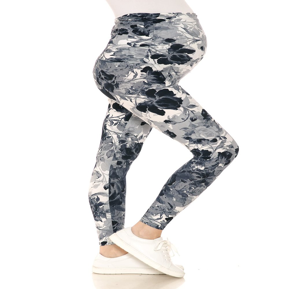 Leggings Depot Women's Maternity Leggings Over The Belly Pregnancy Casual Yoga Tights-R938 (Love Spell, X-Large)