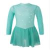 winying Kids Girls Sparkling Mock Neck Long Sleeves Balle Dance Gymnastic Leotard Ice Figure Skating Dress Mint Green C 16 Years view 1