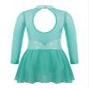 winying Kids Girls Sparkling Mock Neck Long Sleeves Balle Dance Gymnastic Leotard Ice Figure Skating Dress Mint Green C 16 Years view 2