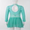 winying Kids Girls Sparkling Mock Neck Long Sleeves Balle Dance Gymnastic Leotard Ice Figure Skating Dress Mint Green C 16 Years view 4