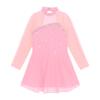 Oyolan Kids Girls Mesh Splice Skater Figure Ice Skating Dress Gymnastic Lreotard Athletic Ballet Dancewear Pink B 16 Years view 4