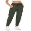 NEYOUQE Women's Cargo Joggers - Quick Dry Gym Pants with Elastic Waist - Army Green XS view 1