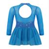 winying Kids Girls Sparkling Mock Neck Long Sleeves Balle Dance Gymnastic Leotard Ice Figure Skating Dress Sky Blue C 16 Years view 2