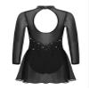 winying Kids Girls Sparkling Mock Neck Long Sleeves Balle Dance Gymnastic Leotard Ice Figure Skating Dress Black C 16 Years view 2