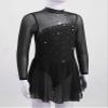 winying Kids Girls Sparkling Mock Neck Long Sleeves Balle Dance Gymnastic Leotard Ice Figure Skating Dress Black C 12 Years view 3