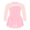 Oyolan Kids Girls Mesh Splice Skater Figure Ice Skating Dress Gymnastic Lreotard Athletic Ballet Dancewear Pink B 12 Years view 1