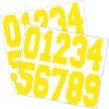 Sports Helmet Numbers 2" Tall by 1" White by Chalkallaboutit Baseball, Softball, Hockey, Football and Lacrosse (Yellow) view 1