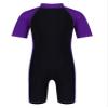 Manyakai Boys Girls One Piece Swimsuit Kids Short Sleeve Rash Guards Swimwear Surfing Wetsuit UPF 50+ Purple&Black 5-6 Years view 2
