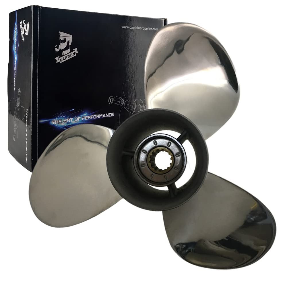 Boatman 11 5/8x11 Boat Propeller Polished Stainless Steel for Mercury Outboard Engines 25-70 HP,13 Tooth, RH