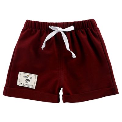 JEATHA Toddler Girls Boys Summer Athletic Gym Shorts Joggers Running Cycling Sweatpants Cotton Yoga Pants Burgundy A 12-18 Months