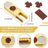 Maitys 2 Pcs Billiards Pool Cue Tip Shaper Tool Cue Tip Scuffer Burnisher Metal Sander Stick Tool U Shaped Multi Functional Trimmers Tapper with Sandpaper, Gold view 2