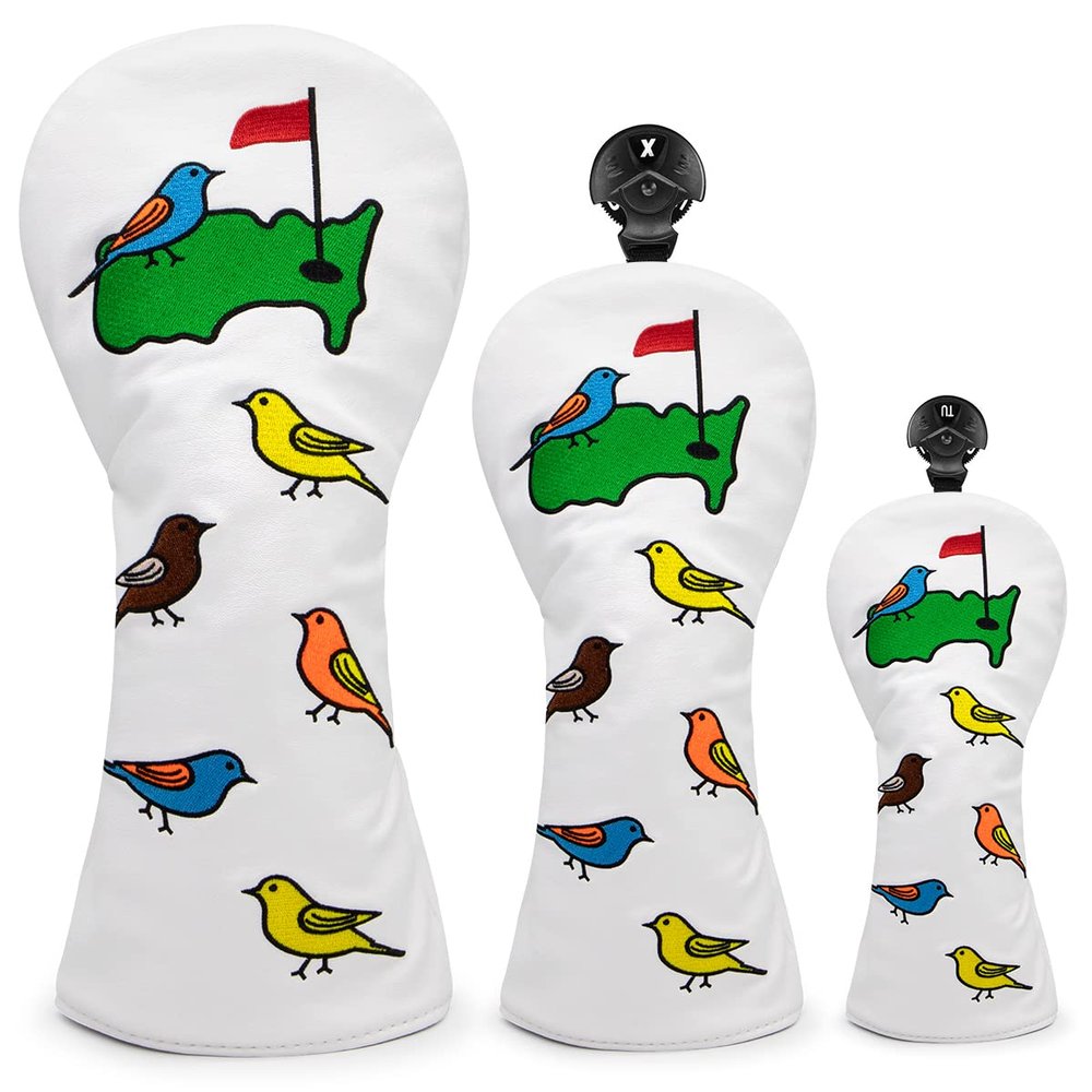 Birdie&Green Golf Club Covers for Driver, Fairway, Hybrids - 4 Options - Golf Driver Headcover/Golf Fairway Wood Head Cover/Hybrid Club Head Cover for Men Golfer (3pcs (D/F/H))