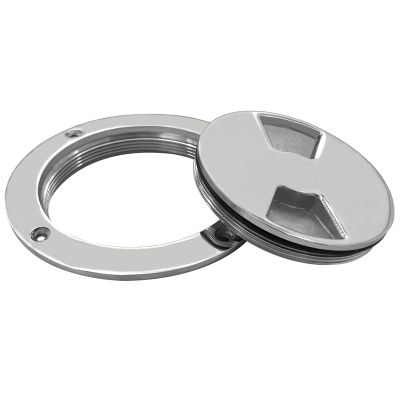 ISURE MARINE 4 inch Hatch 316 Stainless Steel Round Non Slip Inspection Hatch Deck Plate with Detachable Cover for Marine Boat Yacht