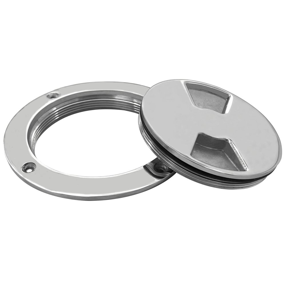 ISURE MARINE 4 inch Hatch 316 Stainless Steel Round Non Slip Inspection Hatch Deck Plate with Detachable Cover for Marine Boat Yacht