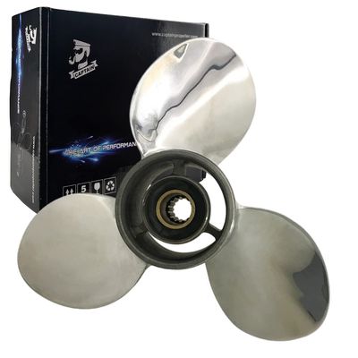 Boatman 9.25x11 Boat Propeller Polished Stainless Steel for Mercury Outboard Engines 9.9-20 HP,14 Tooth, RH