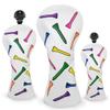 1pc or 3pcs Golf Club Covers Driver Headcover 3 Wood Cover Hybrid Rescue Headcover PU Leather Colorful Golf Headcovers Set 13 H Golf Gifts for Men Women Golfers (3pcs Set 1+F+H) view 1